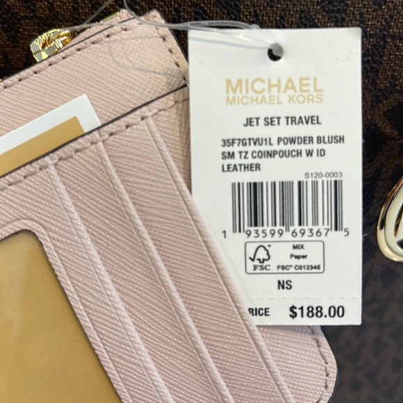 MICHAEL KORS SMALL TOP ZIP COINPOUCH WITH ID CARD CASE WALLET 
POWDER BLUSH 
NWT - Picture 8 of 16